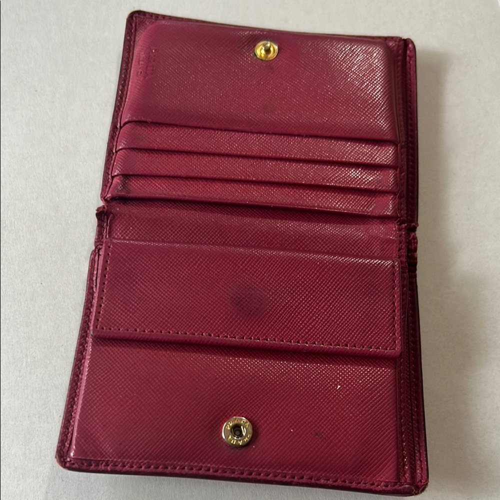Prada Fuchsia Bifold Leather Wallet - Picture 2 of 5